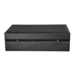 Back view of black PU leather 10 slot watch box