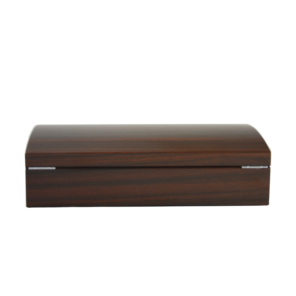 12 watch collector case open with apricot velvet interior