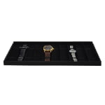 Black watch straps tray displaying watch straps