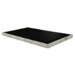 White marble watch display tray with black strap compartments
