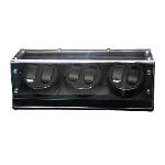 Luxury watch winder front view with black finish and transparent acrylic window
