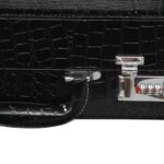 PU leather watch case with crocodile grain surface and combination lock detail