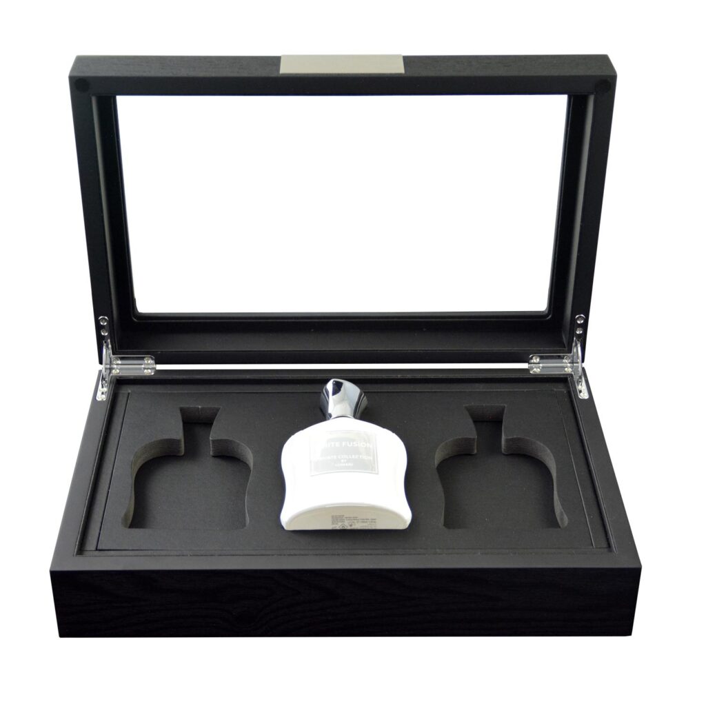 Perfume display box with three interior display positions