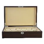 Luxury watch storage case with organized watch compartments