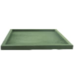 Green velvet watch tray with flat presentation surface