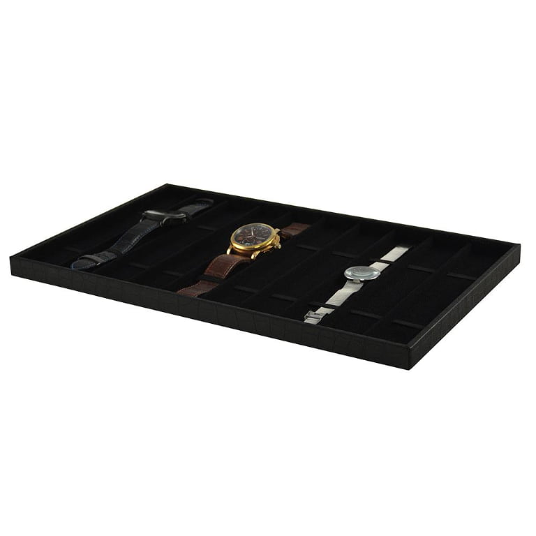 Crocodile PU Leather Watch Straps Tray with 10 Slots