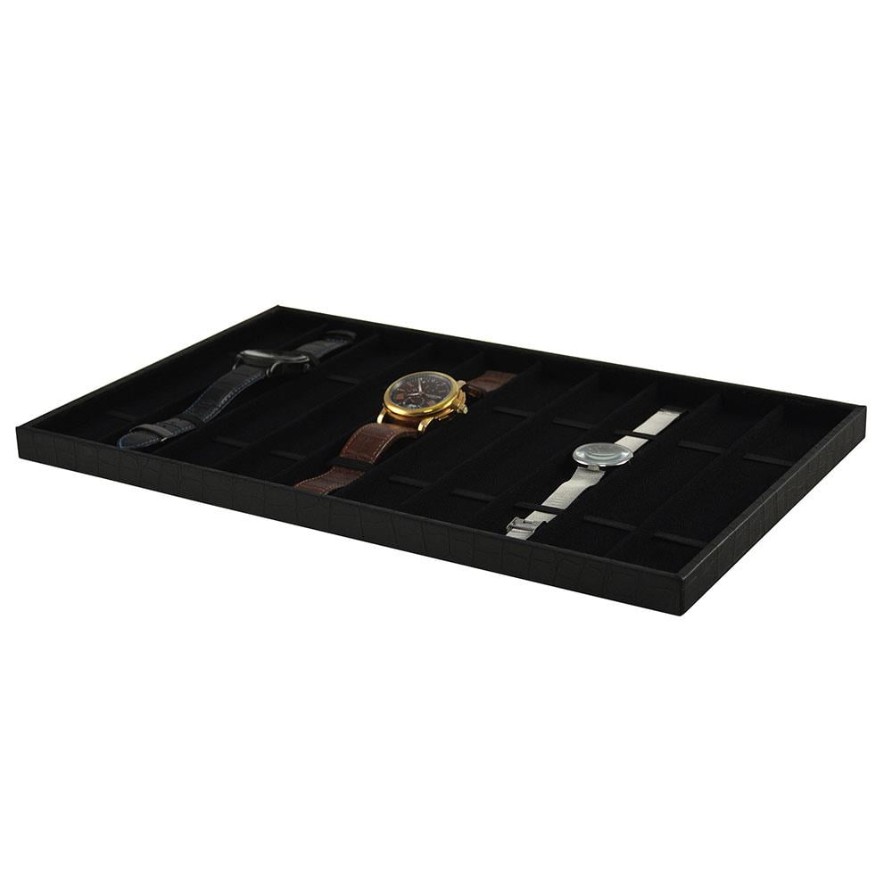 Crocodile PU leather watch accessory tray display