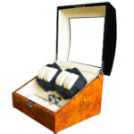 4 watch winder and storage box with PU leather interior and watch compartments