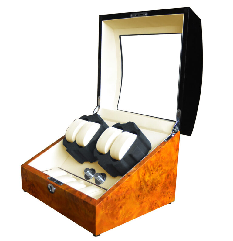 4 Watch Winder and Storage Box with Door Sensor