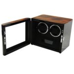 2 watch winder storage case angle side with tempered glass display window
