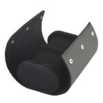 Open black 2 watch travel case with velvet-lined interior and two watch cushions