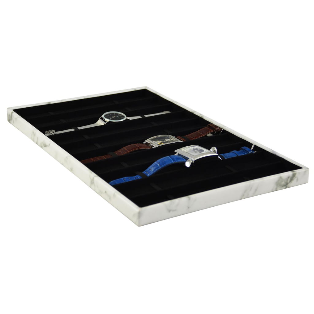 White marble pattern watch accessory case back view