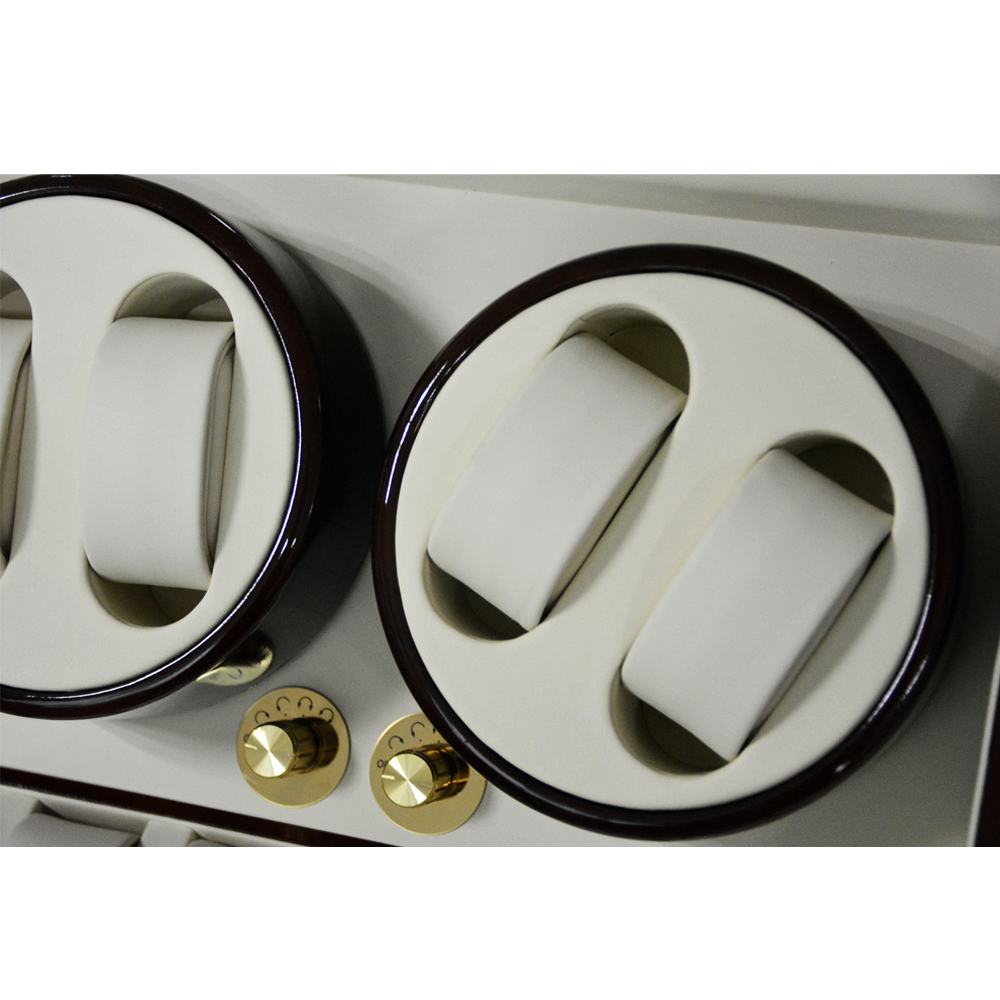 Luxury watch winder box with PU leather interior and automatic watch holders