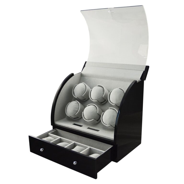 12 O’Clock Return Watch Winder with Touchscreen Control and Storage Drawer