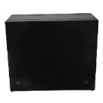 Rear view of 6 watch winder with black high-gloss cabinet and power controls