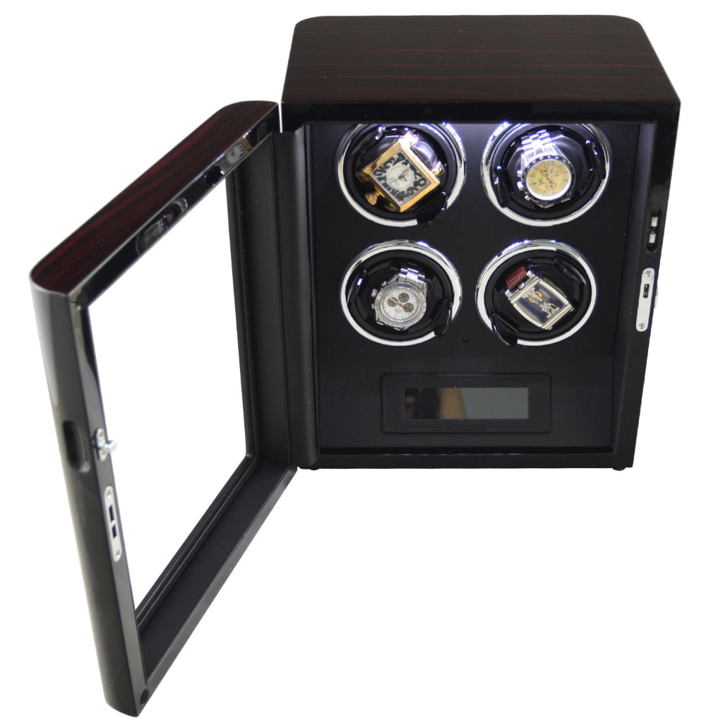 4 watch winder open tempered glass display door and winding positions