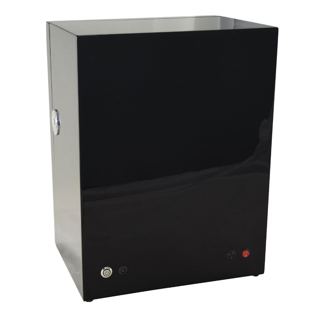 Black 4 watch winder with fingerprint lock, touchscreen, LED lighting and lower storage drawer