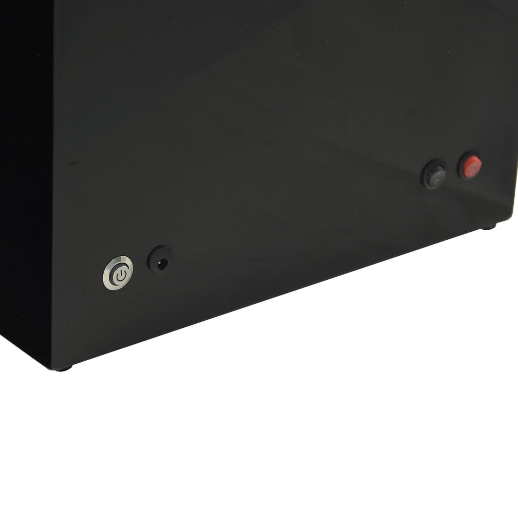 Black 6 watch winder rear panel with power input and control switches