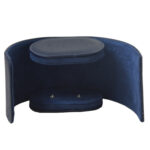 Open single watch roll with blue velvet-lined interior and watch cushion
