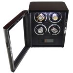 4 watch winder open tempered glass display door and winding positions