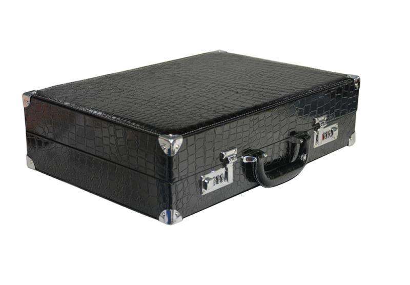 Black 48 watch collection case with handle and combination locks