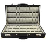 60 slots watch suitcase box interior with individual watch cushions