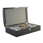 Luxury watch case with carbon fiber exterior finish