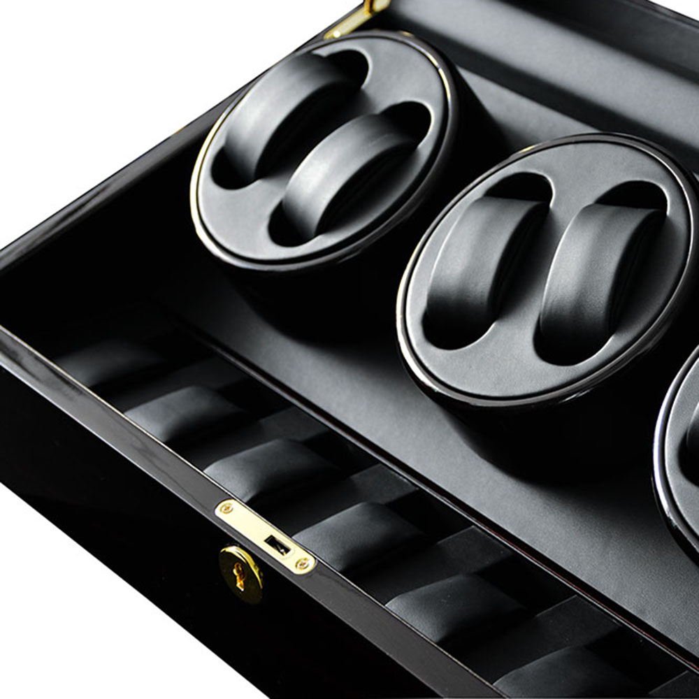 OEM watch storage winder with PU leather interior and watch holders
