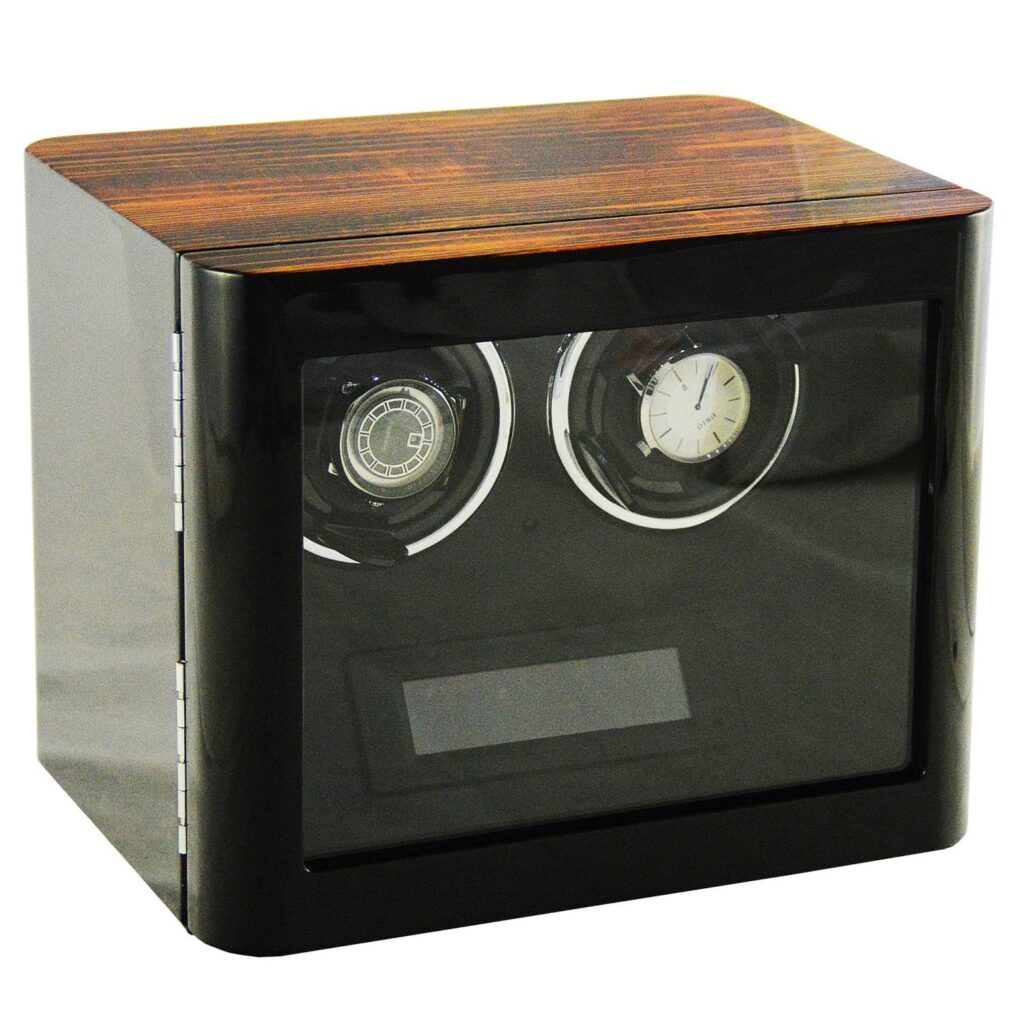 2 watch winder storage case with dual winding positions