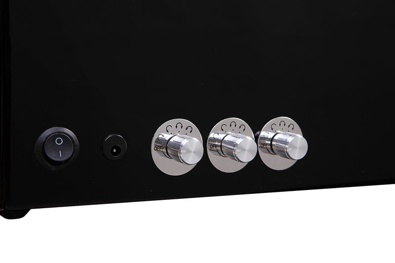 Watch winder control panel with knob rotation settings and power switch