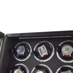 6 watch winder interior detail with LED light strip and three upper winding positions