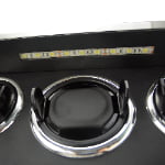 6 watch winder interior with LED light, black watch cushion and circular winding compartment
