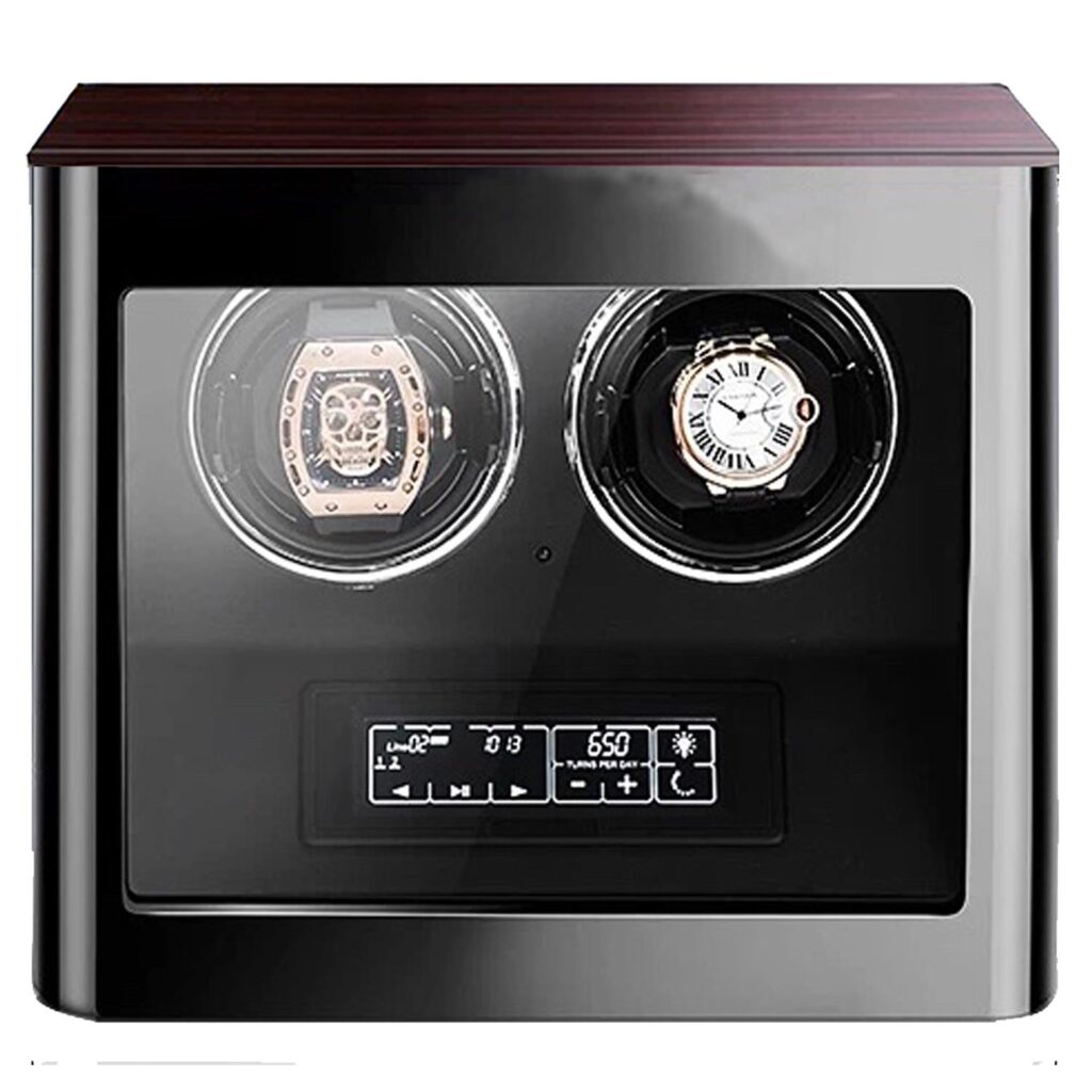 dual watch winder with fingerprint lock