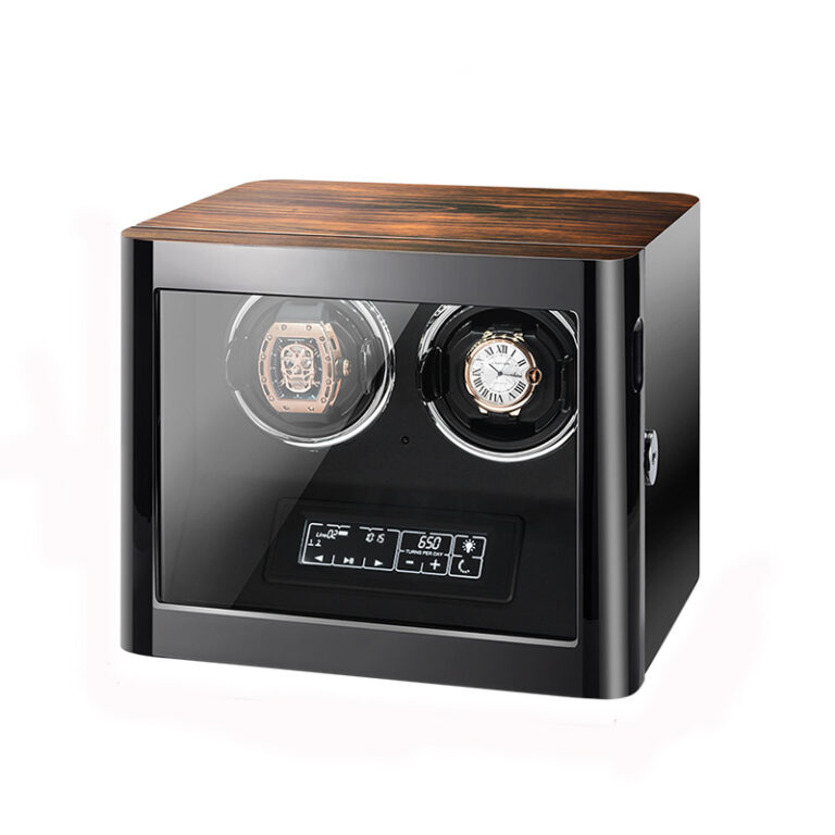 2 Watch Winder Storage Case with Zebra Wood Grain Exterior