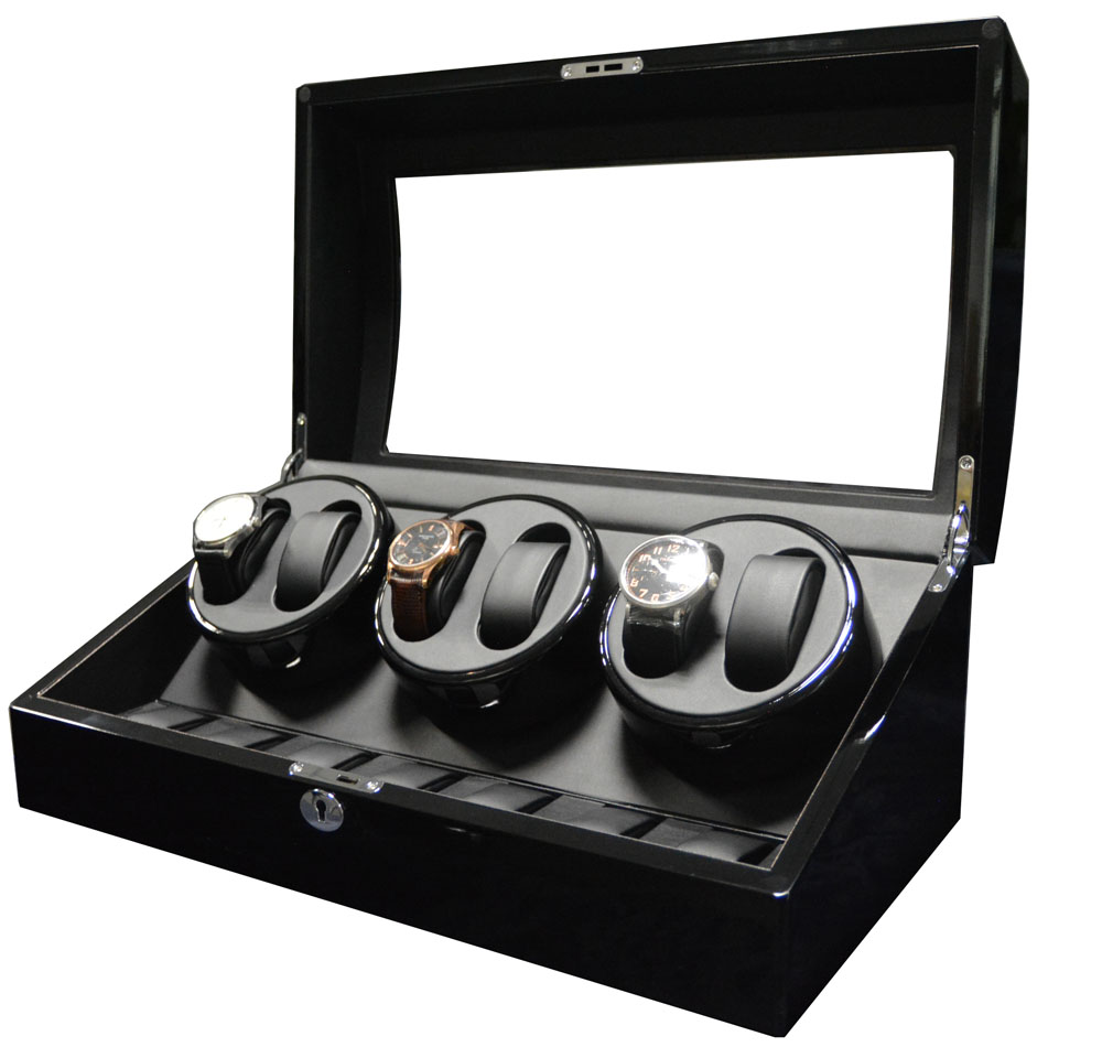 Six watch winder storage case for automatic watches
