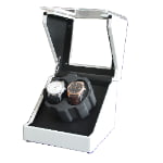 White watch winder side view with glossy lacquered exterior