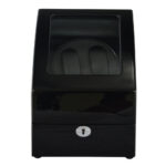 Black watch winder with glossy exterior and tempered glass display window