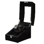 Black watch winder box with premium lacquer finish and luxury display design