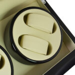 Watch winder beige interior with PU leather-wrapped MDF finish