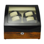 Wholesale luxury watch display box with zebra grain exterior and glass window