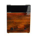 Black zebra wood grain watch winder back side with power socket