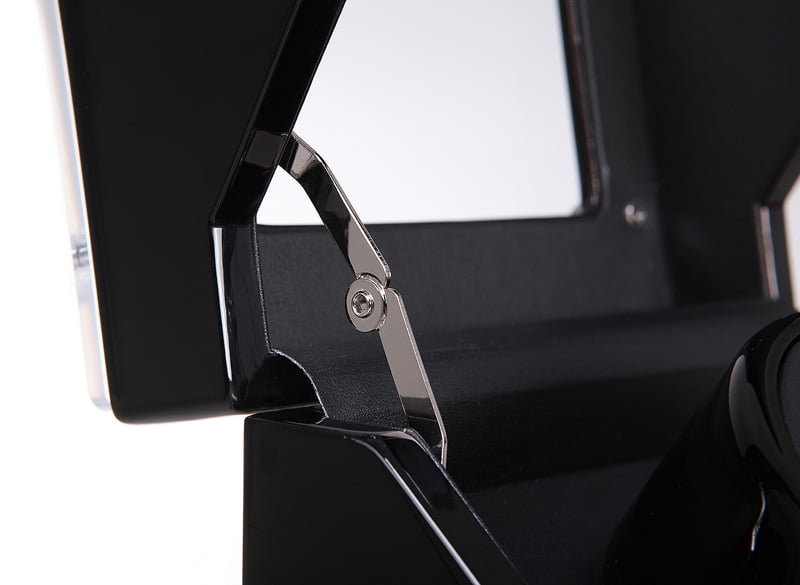 Black watch winder with power switch and rotation control knob