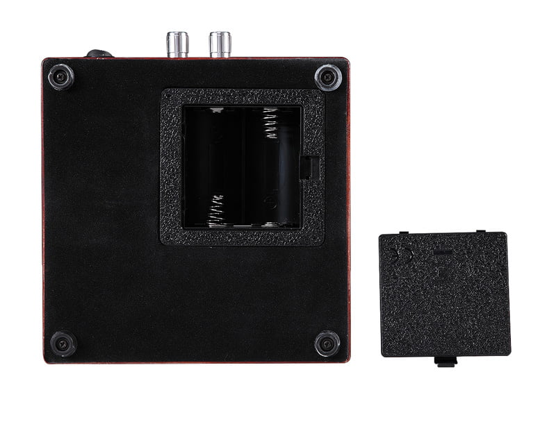 Watch winder bottom view with battery compartment and support feet