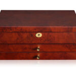 Camphor wooden jewelry box with matte lacquer exterior and drawer design