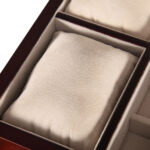 Jewelry box compartment with ring rolls and organized storage sections