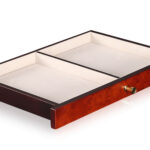 Wooden jewelry box pull-out drawer tray with storage compartments