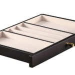 Jewelry organizer drawer tray with divided storage sections