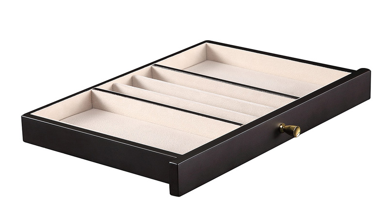 Jewelry organizer drawer tray with divided storage sections