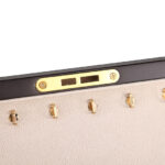 Matte black jewelry box close-up showing hardware lock detail
