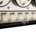 Premium watch winder storage case showing winding positions and watch storage compartments